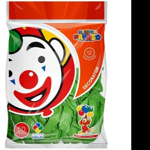 GLOBOS DECORATOR 12 BOLSA C50 PZAS VDE.ESMERALDA